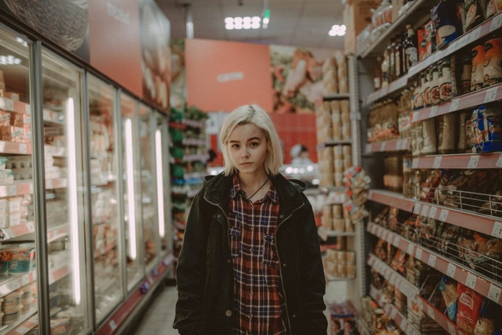 Woman Inside the Convenience Store