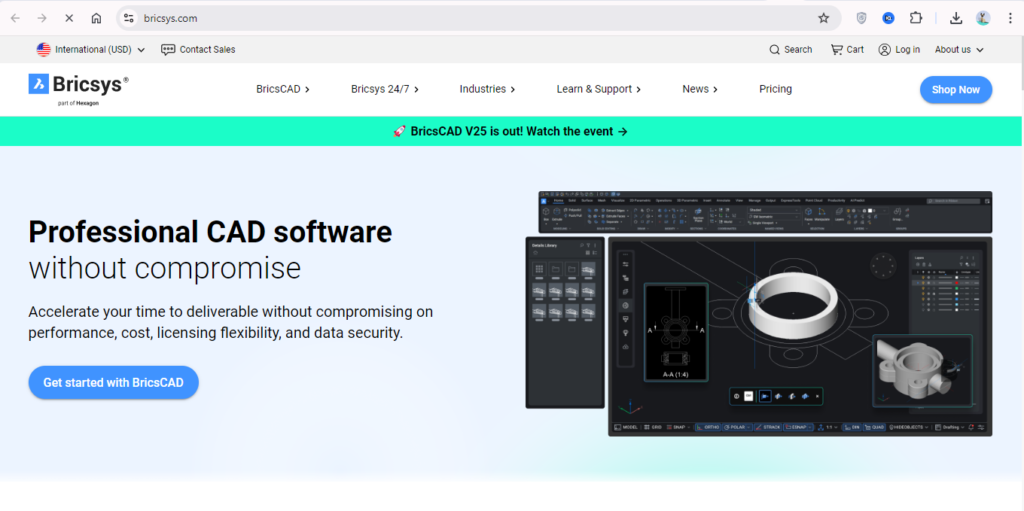 BricsCAD homepage